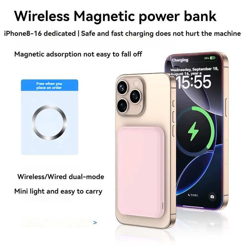 Apple Wireless Magnetic Power Bank with 25W Ultra-Fast Charging for MagSafe - Compatible with iPhone 16/15/14/13/12/Pro/Pro Max/Plus