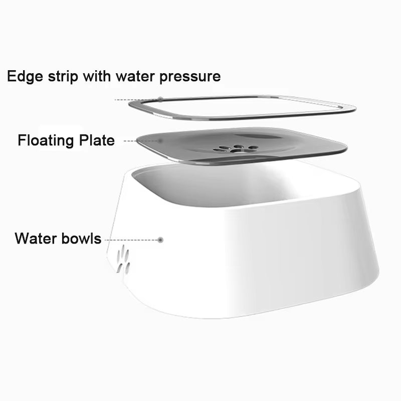 Non-Spill Floating Dog Water Bowl . Anti-Overturn Design for Cats and Dogs.1.5 L capacity