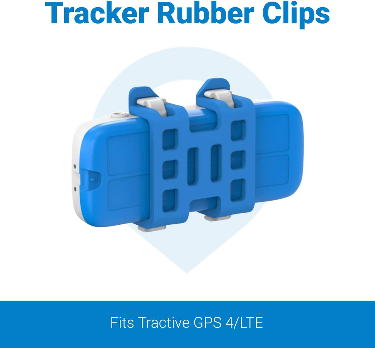 Tractive GPS Dog Tracker Rubber Clips X3 (Standard), Blue, 2.8 Cm