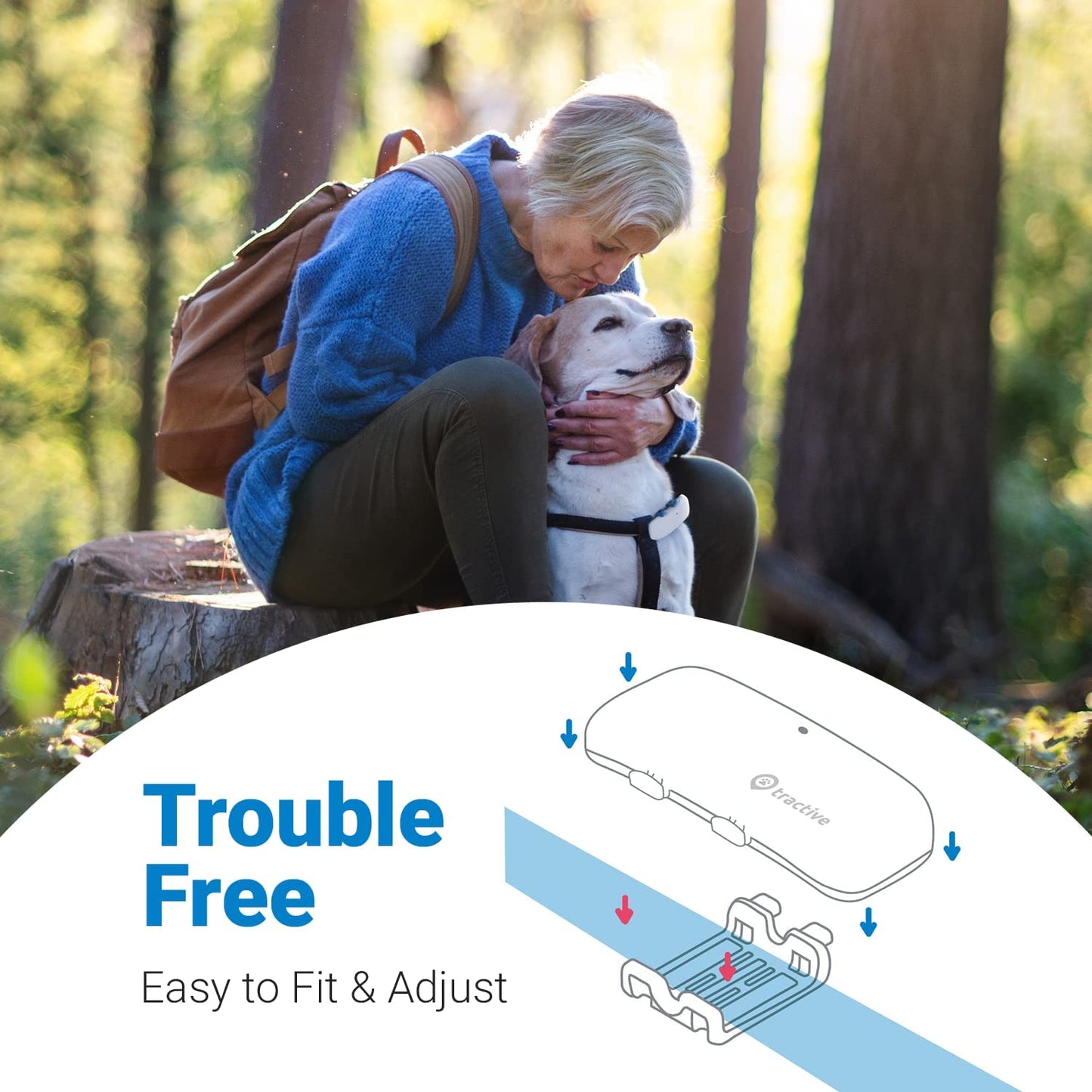 Tractive GPS Dog Tracker Rubber Clips X3 (Standard), Blue, 2.8 Cm