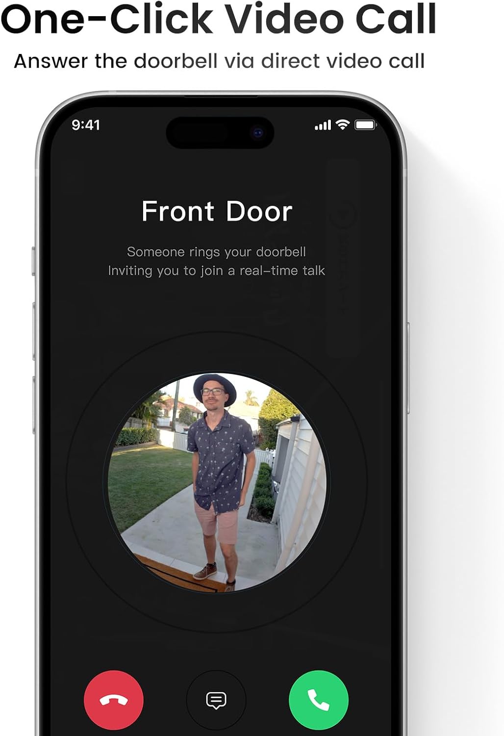 Doorbell Camera Wireless- Head-To-Toe View, Intelligent Package Detection, 2.4G Wifi Video Doorbell with Chime, Support Local Storage, Smart Human Detection, Works with Alexa and Google Assistant