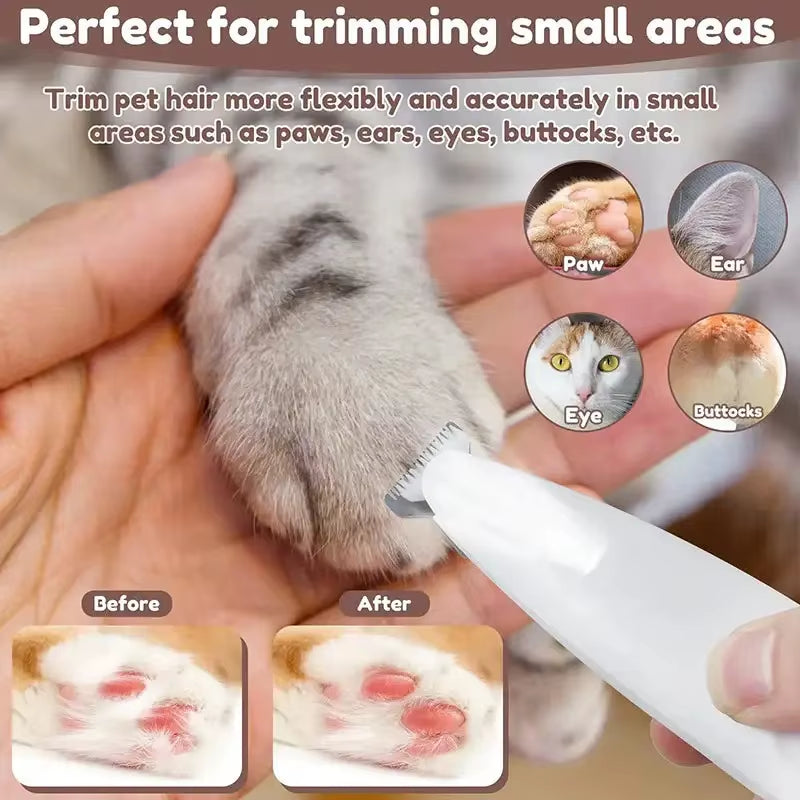 Ultimate Waterproof Dog Paw Trimmer with LED Light - Precision Grooming Clippers with 18mm Wide Blade and LED Display