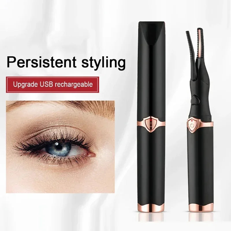 Revolutionary 2-In-1 Heated Eyelash Curler & Comb - USB Rechargeable, 3 Temperature Settings for Long-Lasting Curls!
