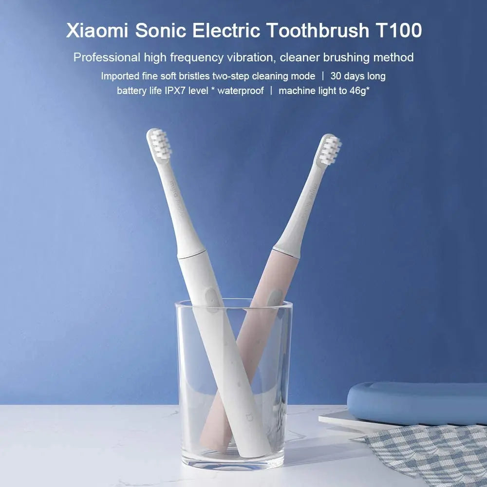 XIAOMI MIJIA T100 Cordless Sonic Electric Toothbrush - USB Rechargeable, Waterproof, Ultrasonic Automatic Design