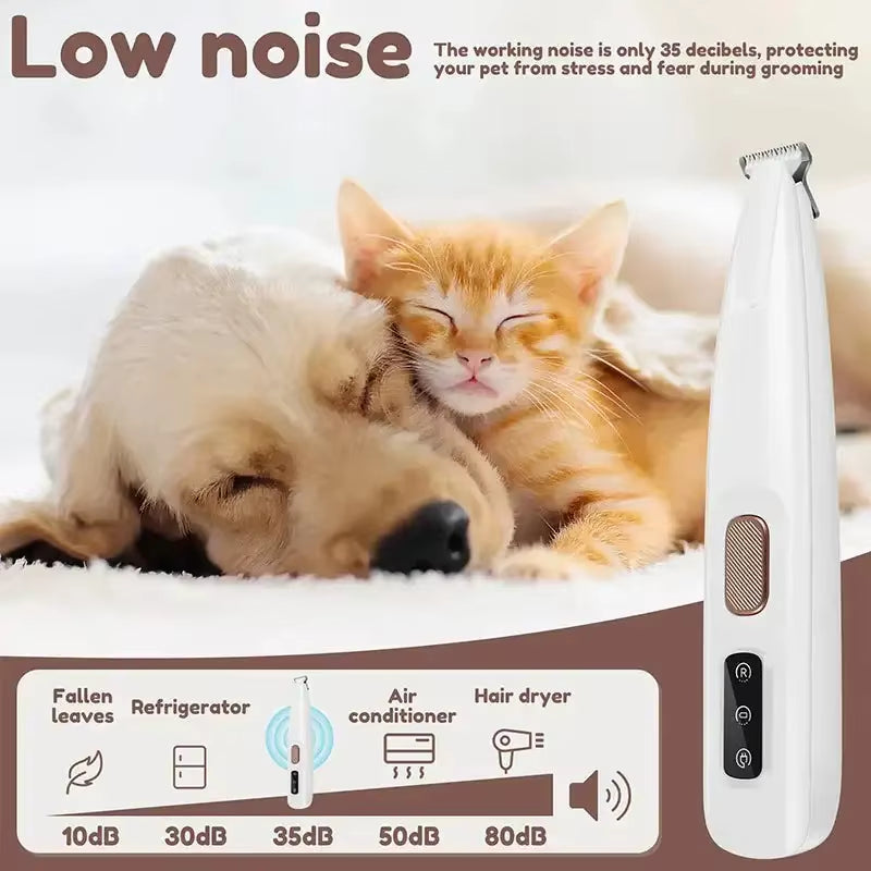 Ultimate Waterproof Dog Paw Trimmer with LED Light - Precision Grooming Clippers with 18mm Wide Blade and LED Display