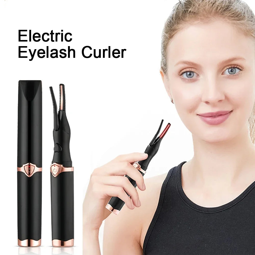 Revolutionary 2-In-1 Heated Eyelash Curler & Comb - USB Rechargeable, 3 Temperature Settings for Long-Lasting Curls!