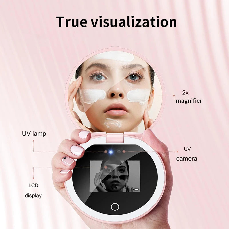 TINSOL Professional Grade LED Light Makeup Mirror with UV Smart Sunscreen Tester and Portable UV Test Camera