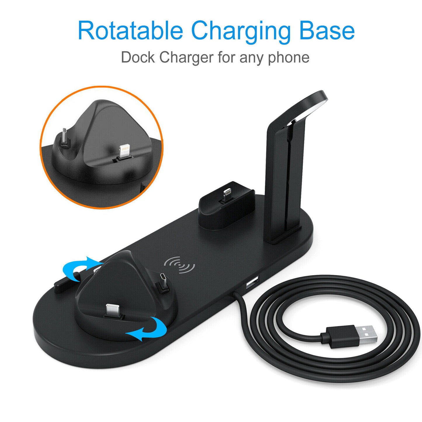 3 in 1 Wireless Charger Dock Charging Station for Apple Watch Iphone - White