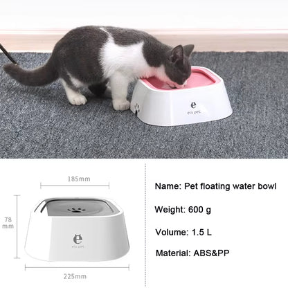 Non-Spill Floating Dog Water Bowl .  Anti-Overturn Design for Cats and Dogs.1.5 L capacity