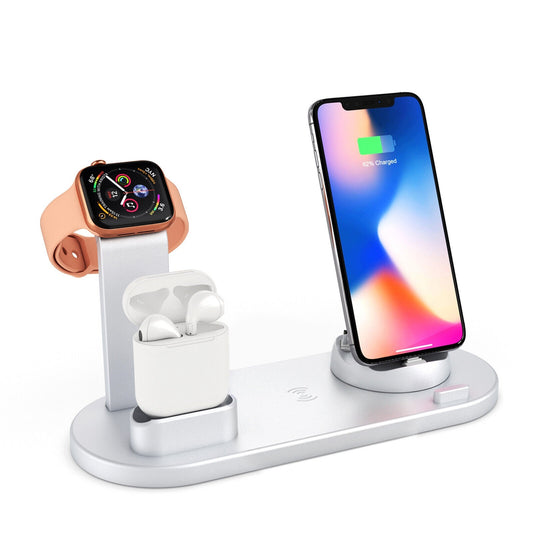 3 in 1 Wireless Charger Dock Charging Station for Apple Watch Iphone - White