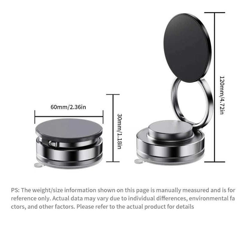Universal 360° Rotating Magnetic Phone Holder- Strongsuction Stand for Car, Mirror, or Home Use