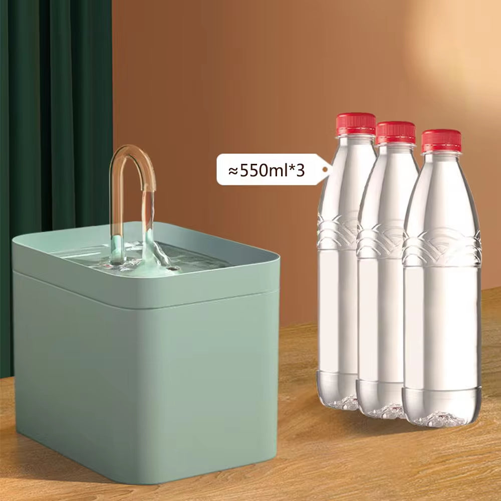 Ultra-Quiet Automatic Cat Water Fountain with 1.5L Capacity and Burnout Prevention Pump