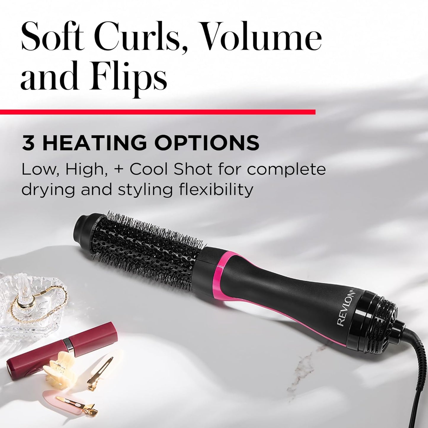 One-Step Hair Dryer and Styler - Root Booster round Brush for Styling, Dryer Brush for Fast and Easy Salon-Quality Blowout, More Shine and Less Frizz (1-1/2 In)