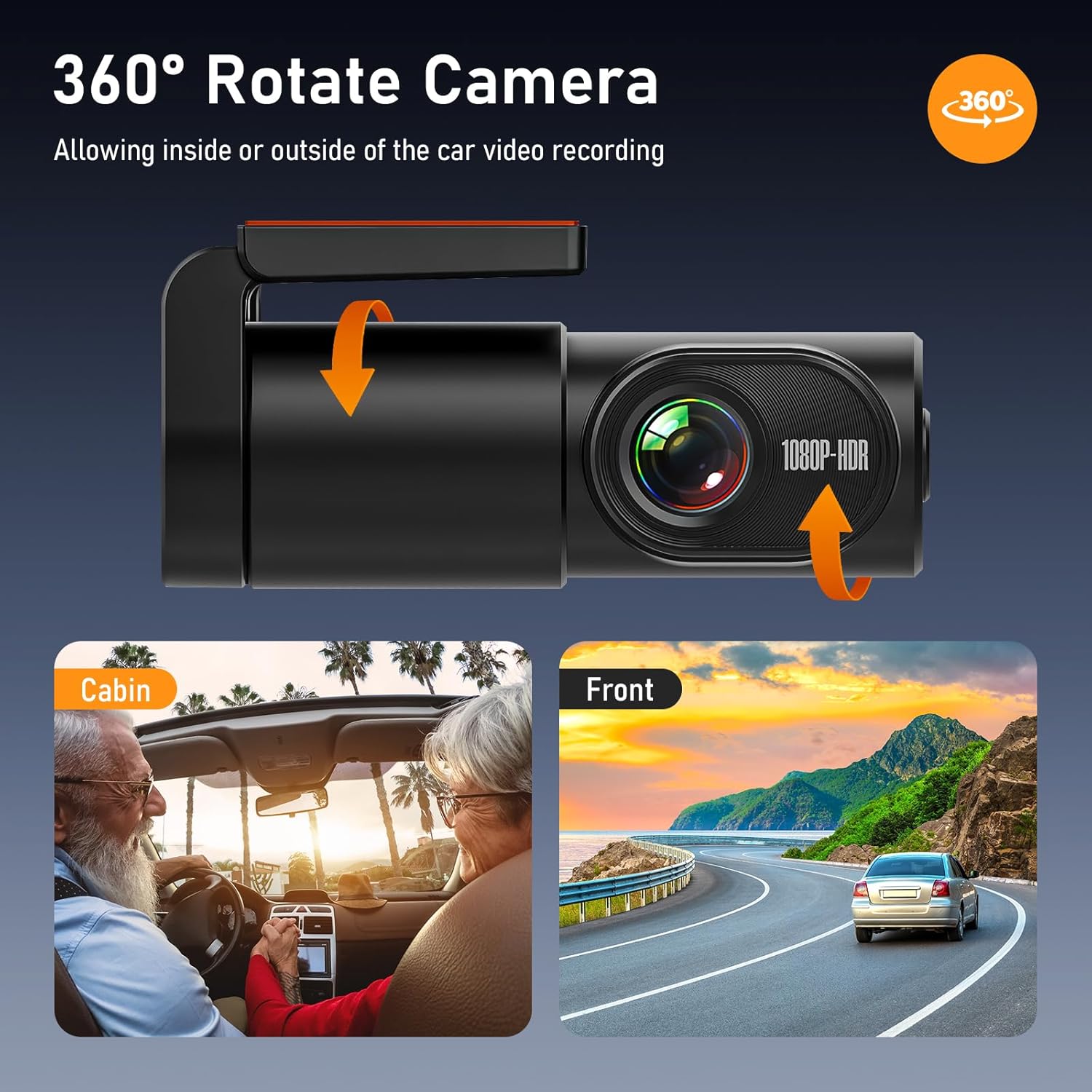 Dash Cam Front - 32GB SD Card Mini Wifi Dash Cam for Cars 1080P 140° Wide-Angle Super Night Vision|Loop Recording|App Control