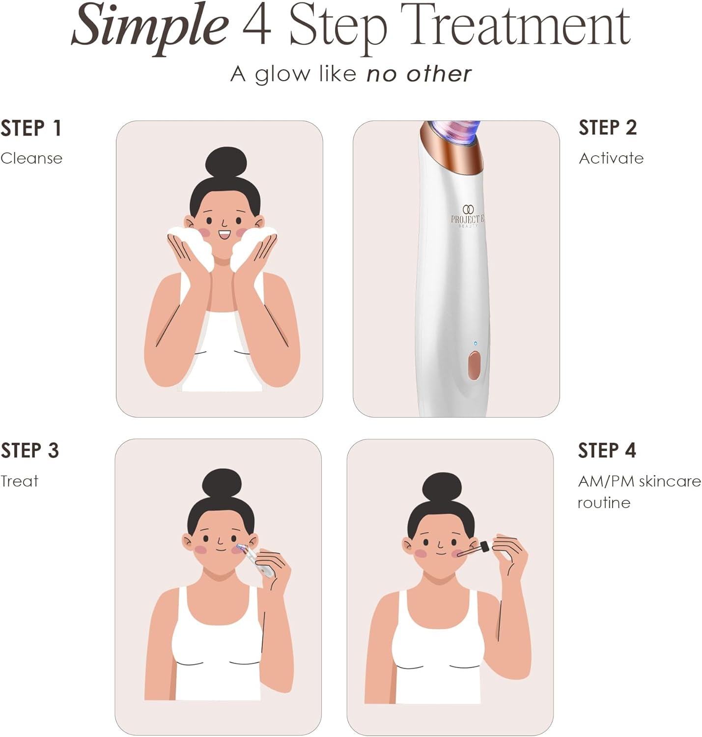 Project E Beauty Blackhead Removal Pore Vacuum | Blackheads & Whiteheads Extractor | Pore Cleansing | Strong Suction | Minimized Pores | Tighter, Firmer Skin | with 5 Suction Heads