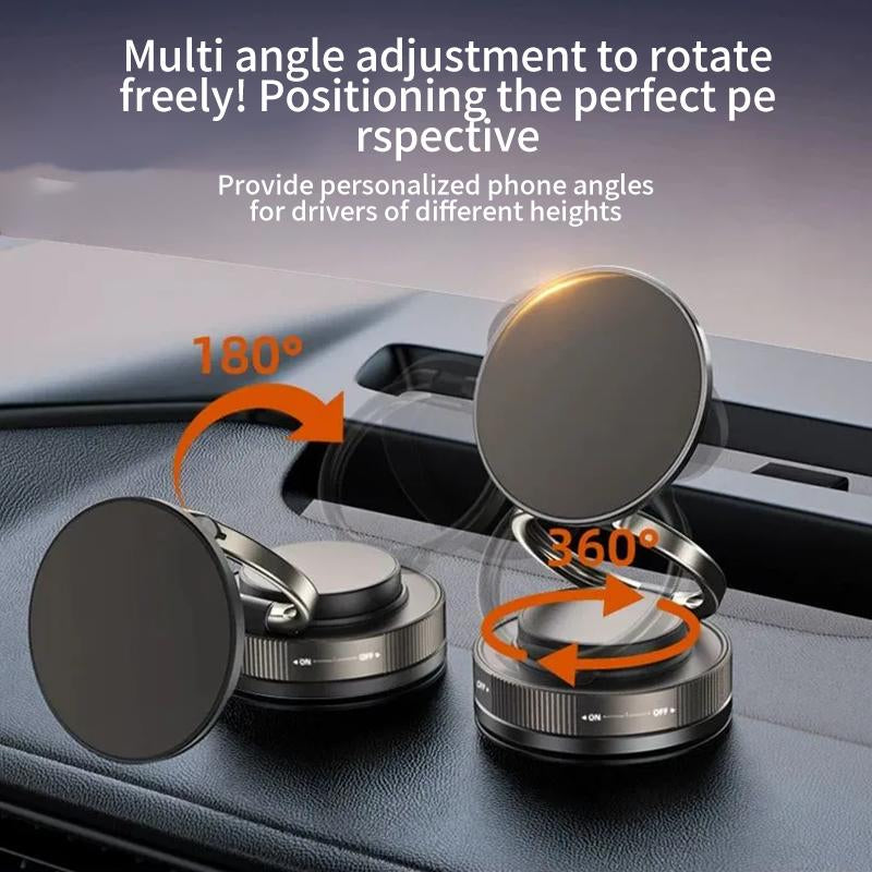Universal 360° Rotating Magnetic Phone Holder- Strongsuction Stand for Car, Mirror, or Home Use