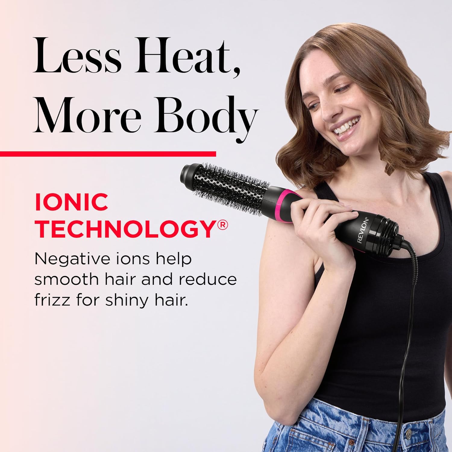 One-Step Hair Dryer and Styler - Root Booster round Brush for Styling, Dryer Brush for Fast and Easy Salon-Quality Blowout, More Shine and Less Frizz (1-1/2 In)