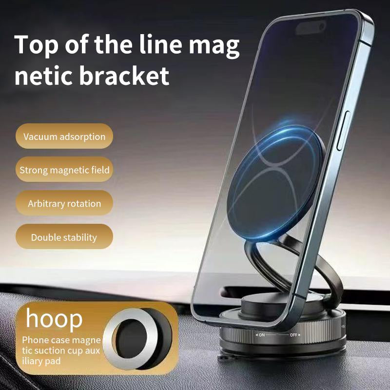Universal 360° Rotating Magnetic Phone Holder- Strongsuction Stand for Car, Mirror, or Home Use