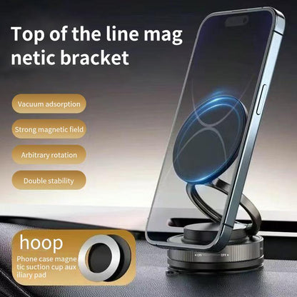 Universal 360° Rotating Magnetic Phone Holder- Strongsuction Stand for Car, Mirror, or Home Use
