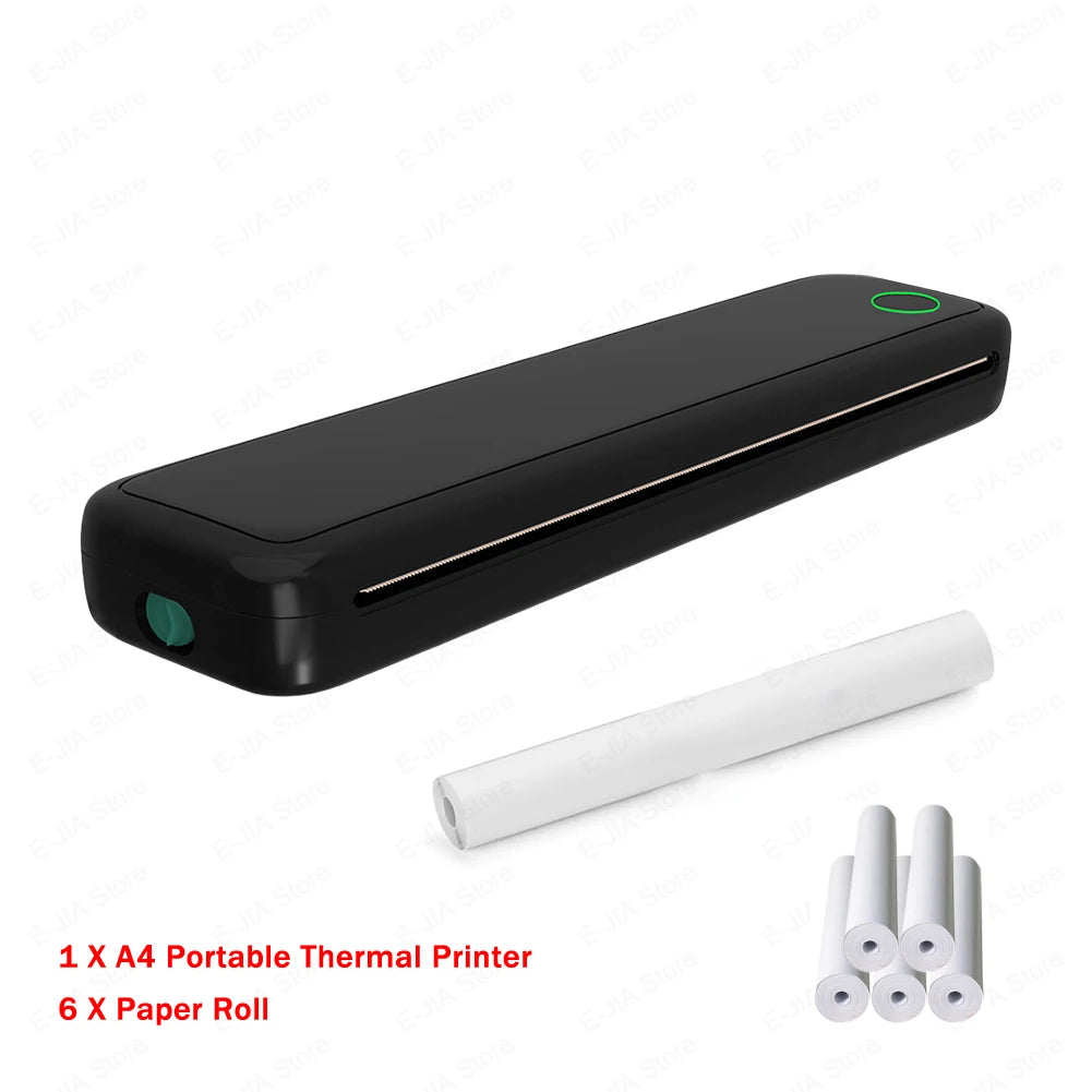 A4 Portable Learning Mini Printer Inkless BT Thermal A4 Mobile Printer with Printing Paper Thermal A4 Home Printer