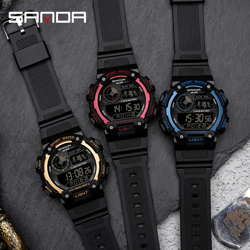 Stylish Military Digital Watch for Men - Waterproof & Shockproof Fashion Wristwatch