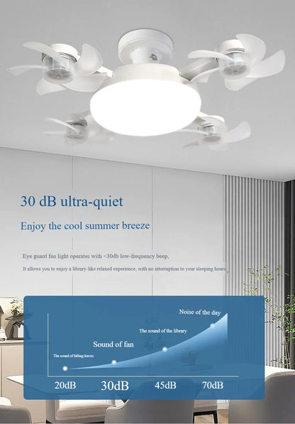 Modern Fan Light Drone Style E27 Bulb. Remote Control 3-Speed Timer Bedside Table Bedroom Dining Room Lighting.