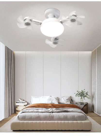 Modern Fan Light Drone Style E27 Bulb. Remote Control 3-Speed Timer Bedside Table Bedroom Dining Room Lighting.