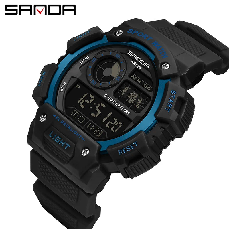 Stylish Military Digital Watch for Men - Waterproof & Shockproof Fashion Wristwatch
