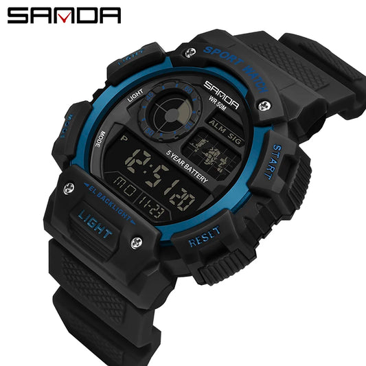 Stylish Military Digital Watch for Men - Waterproof & Shockproof Fashion Wristwatch