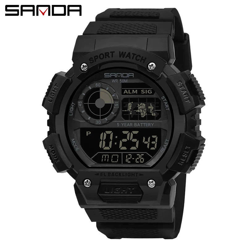 Stylish Military Digital Watch for Men - Waterproof & Shockproof Fashion Wristwatch