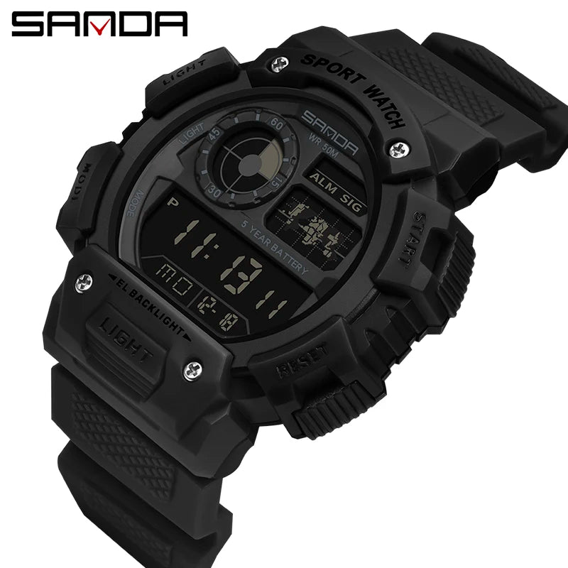 Stylish Military Digital Watch for Men - Waterproof & Shockproof Fashion Wristwatch