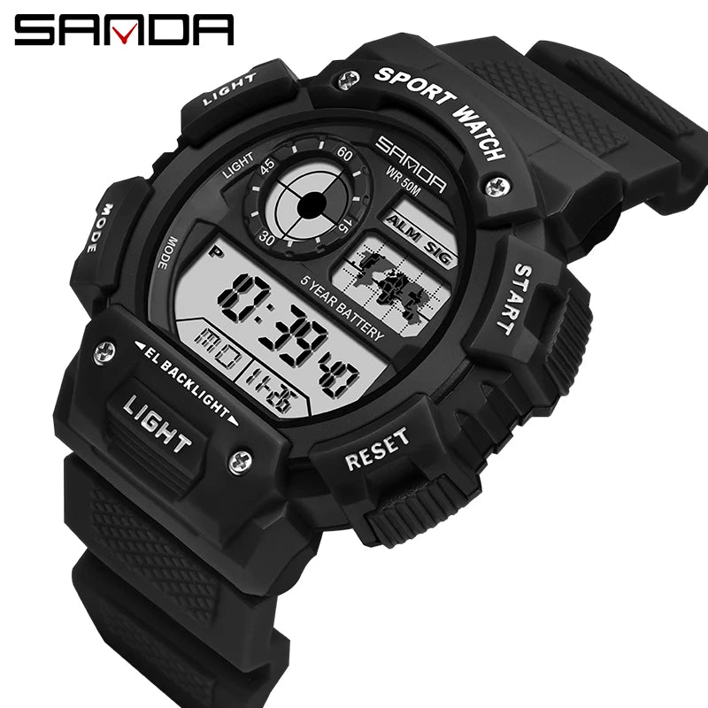 Stylish Military Digital Watch for Men - Waterproof & Shockproof Fashion Wristwatch