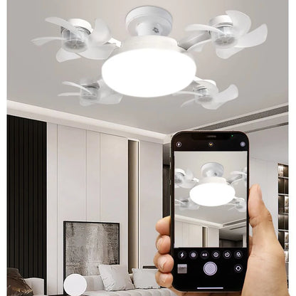 Modern Fan Light Drone Style E27 Bulb. Remote Control 3-Speed Timer Bedside Table Bedroom Dining Room Lighting.