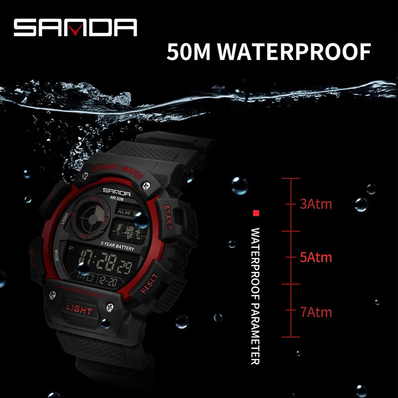 Stylish Military Digital Watch for Men - Waterproof & Shockproof Fashion Wristwatch