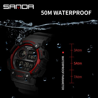 Stylish Military Digital Watch for Men - Waterproof & Shockproof Fashion Wristwatch
