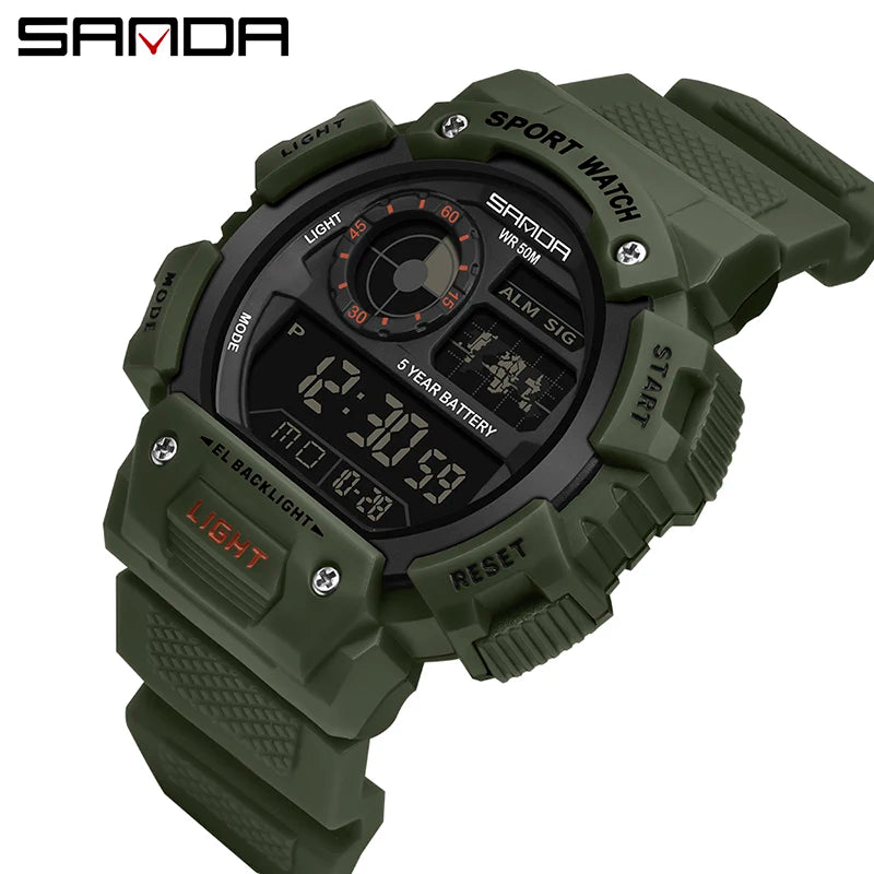 Stylish Military Digital Watch for Men - Waterproof & Shockproof Fashion Wristwatch