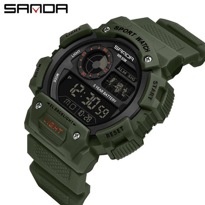 Stylish Military Digital Watch for Men - Waterproof & Shockproof Fashion Wristwatch