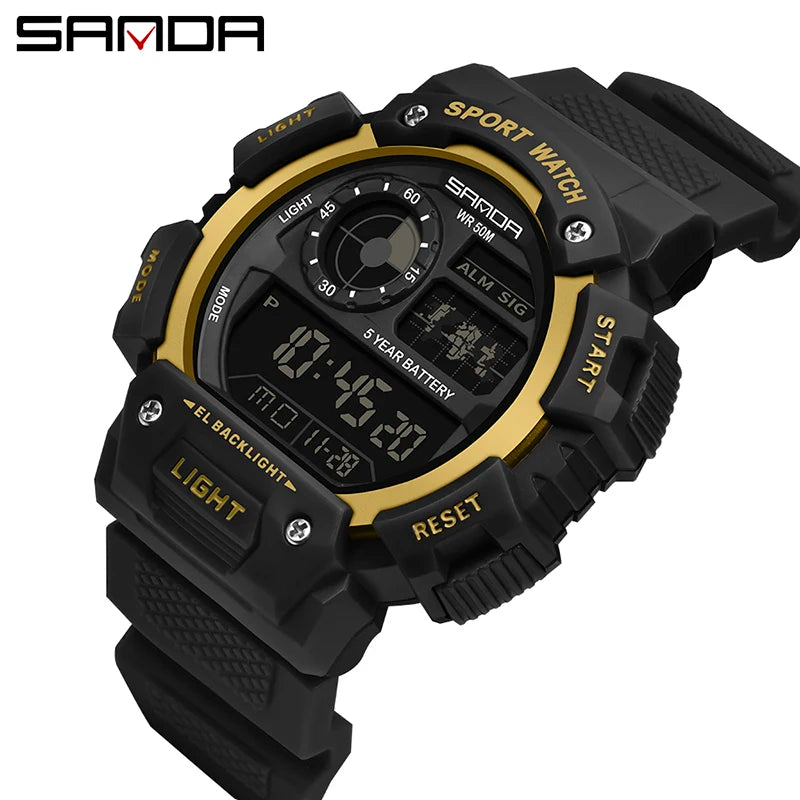 Stylish Military Digital Watch for Men - Waterproof & Shockproof Fashion Wristwatch