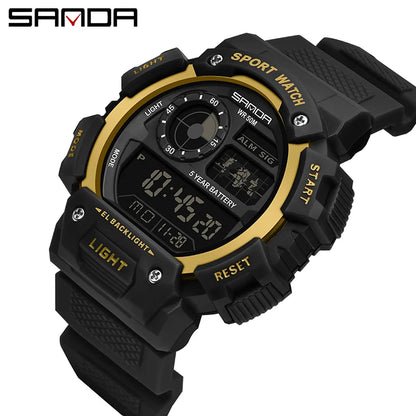 Stylish Military Digital Watch for Men - Waterproof & Shockproof Fashion Wristwatch