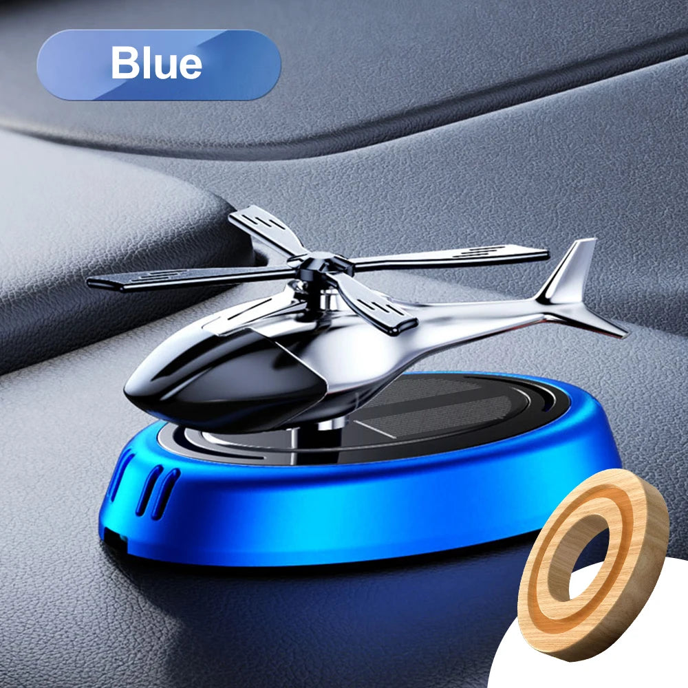 Helicopter Styling Solar Car Air Freshener decorative. Aromatherapy Car Interior Accessories Propeller Rotary Perfume Diffuser
