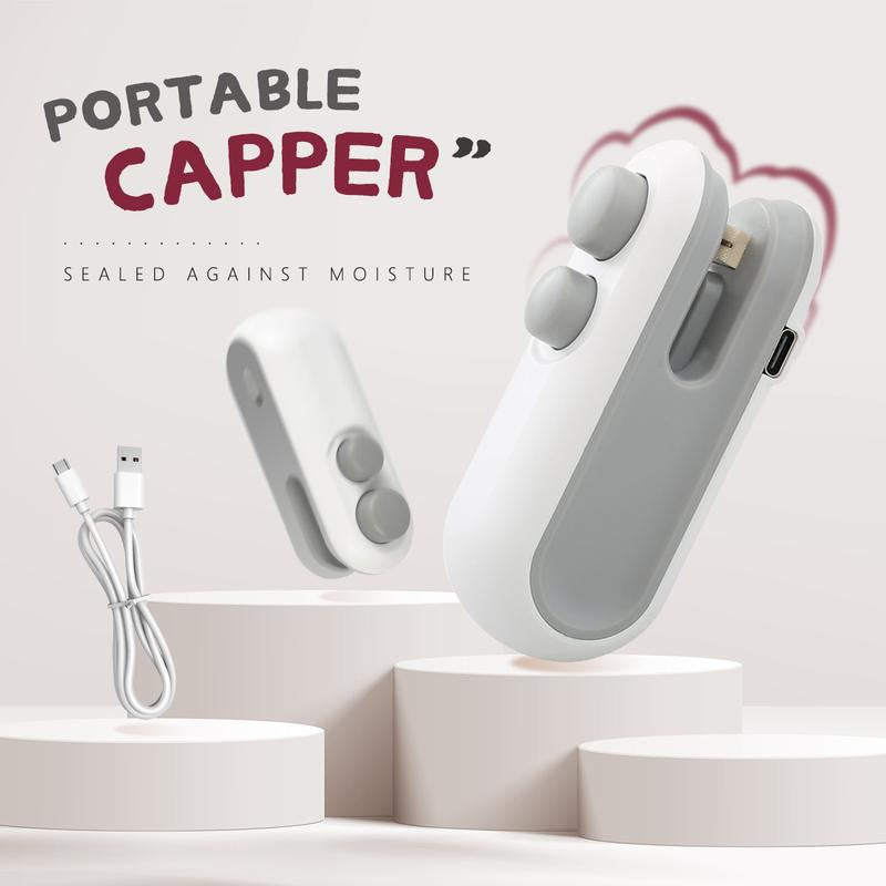 Rechargeable 2-in-1 Mini Snack Bag Sealing Machine with Chip Knife and USB Charging – Hot Vacuum Sealing for Food Freshness