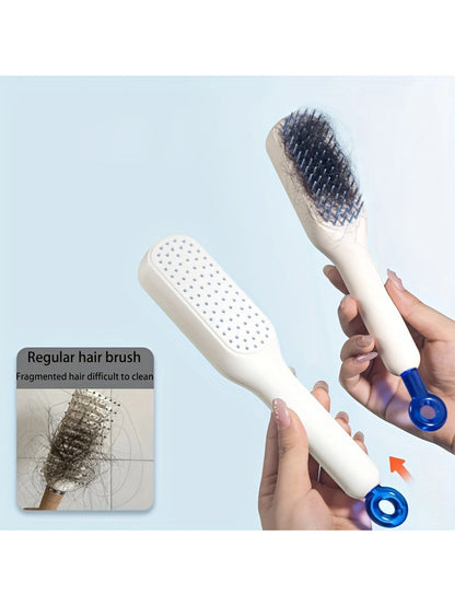 1Pc Self-Cleaning Hair Comb anti Static Retractable One-Pull Massage Brush Rotating Lifting Hairbrush Safety Airbag Combs Barber