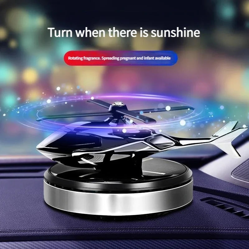 Helicopter Styling Solar Car Air Freshener decorative. Aromatherapy Car Interior Accessories Propeller Rotary Perfume Diffuser