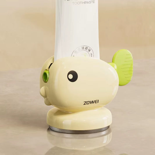 Cute Whale Manual Toothpaste Squeezer Storage Rack with Suction Cup Toothpaste Rolling Dispenser 