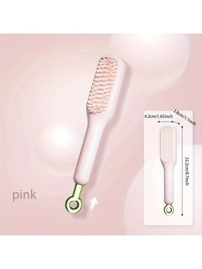 1Pc Self-Cleaning Hair Comb anti Static Retractable One-Pull Massage Brush Rotating Lifting Hairbrush Safety Airbag Combs Barber
