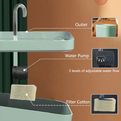 Ultra-Quiet Automatic Cat Water Fountain with 1.5L Capacity and Burnout Prevention Pump