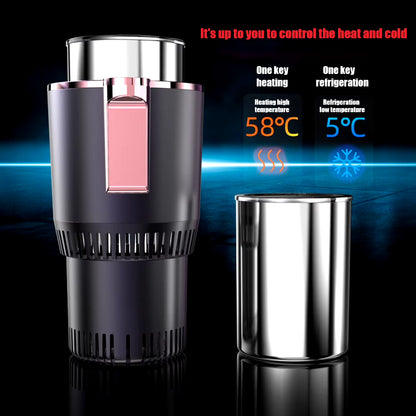 Chill or Warm Your Drinks On-the-Go with This 2-in-1 Portable Car Cup Cooler & Warmer! 🚗❄️🔥 Perfect for Road Trips!